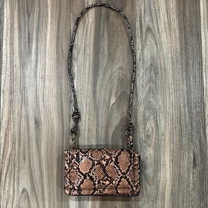 Zara Brown Snake Print Crossbody Bag